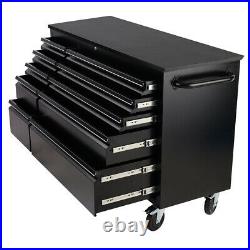 10/15 Drawers Tool Storage Chest Black Roll Cab Roller Cabinet Chest Black/Wood