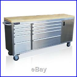 126 Us Pro Tools Tool Chest Box Bench Roll Cabinet Stainless Steel 72 Cupboard