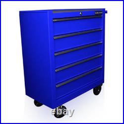130 Us Pro Blue Tools Chest Tool Box Roller Cabinet 5 Drawers Mechanics