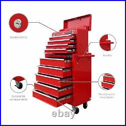 133 Us Pro Tools Red Affordable Tool Chest Rollcab Steel Box Roller Cabinet