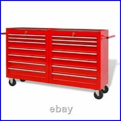 14 Drawers Roller Tool Cabinet Storage Chest Box Organizer Garage Workshop Red