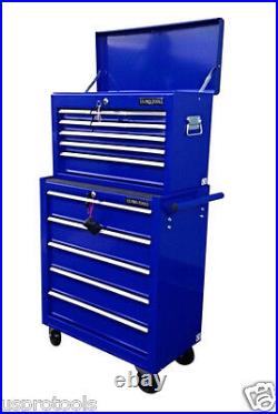 221 Us Pro Tools Blue Affordable Tool Chest Rollcab Steel Box Roller Cabinet