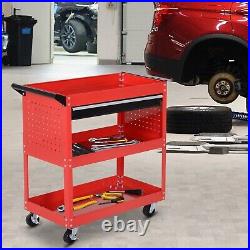 3-tier Tool Trolley Cart Roller Cabinet Garage Workshop with Drawer