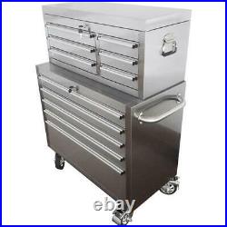 36 Combination Stainless Steel Roller Tool Cabinet 83KG Mechanics Tool Set