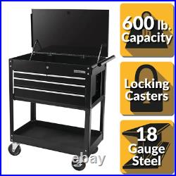 4-Drawer Roller Cabinet Tool Chest Heavy-duty Construction 2-lockable Casters