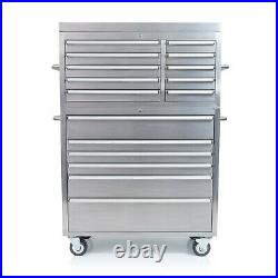 42 Stainless Steel 16 Drawer Tool Chest and Roller Cabinet