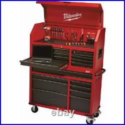 46 in. 8-Drawer Roller Cabinet Tool Chest in Red/Black Textured, Locking System