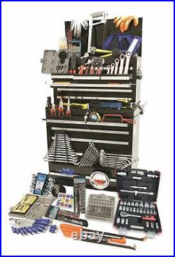 489 TOOL KIT SET + Tool Trolley Chest Drawer Steel Mobile Storage Roller Cabinet