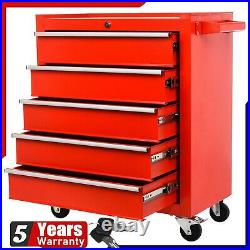 5 Drawer Lockable Metal Tool Storage Metal Box Chest Roller Cabinet Roll Cab