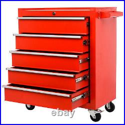 5 Drawer Lockable Tool Chest Storage Metal Box Roller Cabinet Rollcab Tool Box