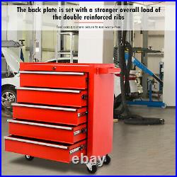 5 Drawers Lockable Tool Chest Storage Metal Box Roller Cabinet Rollcab Tool Car