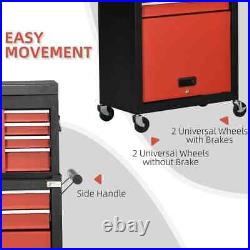 6 Drawer Tool Cabinet Cart Workshop Trolley on Wheels Lockable Roll Cab Black