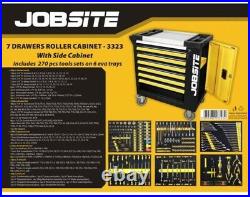 7 Drawer Roller Tool Chest Storage Cabinet Includes 270 Tools by Jobsite