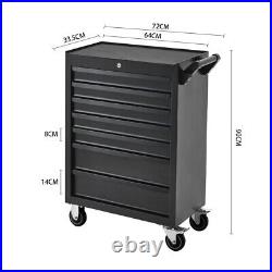 7 Drawers Tool Box Chest Roller Cabinet Lockable Tool Storage Roll Cab Trolley