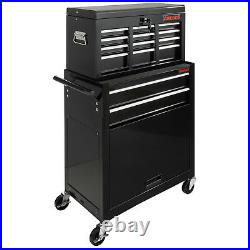 9 Compartment Tool Trolley Roller Cabinet Tool box black