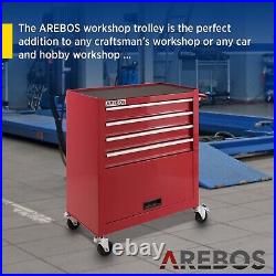 AREBOS Roller Tool Cabinet Storage 4 Drawers Toolbox Tool Chest, Trolley
