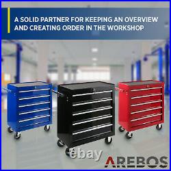 AREBOS Roller Tool Cabinet Storage 5 Drawers Toolbox Garage Workshop Black