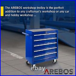 AREBOS Roller Tool Cabinet Storage 5 Drawers Toolbox Tool Chest, Trolley