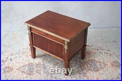 Antique Cupboard Cabinet Lamp Table Side Table Tambour Roll Door Banding