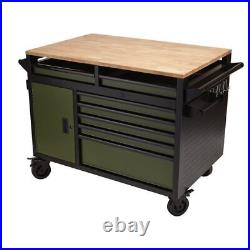 BUNKER&174 MultiFunctional Workbench Roller Tool Cabinet 14 Drawer 48 Green 25 D