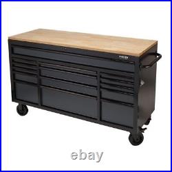 BUNKER&174 Workbench Roller Tool Cabinet 15 Drawer 61 Grey 25 Draper 8238