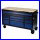 BUNKER Blue Roller Tool Cabinet Workbench 15 Drawer 61 Wood Top Draper 10747