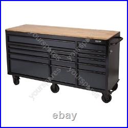 BUNKER Workbench Roller Tool Cabinet, 15 Drawer, 72, Grey