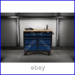 BUNKER Workbench Roller Tool Cabinet, 7 Drawer, 41, Blue