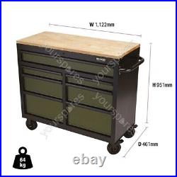 BUNKER Workbench Roller Tool Cabinet, 7 Drawer, 41, Green