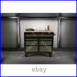 BUNKER Workbench Roller Tool Cabinet, 7 Drawer, 41, Green