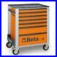 Beta 024002071 C24S 7/O Orange Mobile Roller Cabinet With Seven Drawers