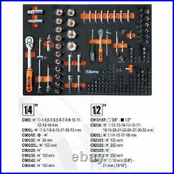 Beta 2400E-C04BOX 218 Piece Foam Tool Kit In 6 Drawer Roller Cabinet Black