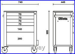 Beta C24S/6 6 Drawer Mobile Roller Cabinet Orange