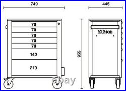 Beta C24S/7 7 Drawer Mobile Roller Cabinet Blue
