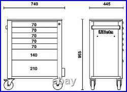 Beta C24S/7-M 7 Drawer Mobile Tool Roller Cabinet Matt Grey