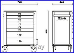 Beta C24S/8 8 Drawer Mobile Roller Cabinet Grey