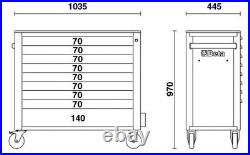 Beta C24SA-XL/9 9 Drawer Extra Long Roller Cabinet With Anti-Tilt System ORANGE