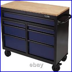 Bunker 7 Drawer Workbench Tool Roller Cabinet Black / Blue