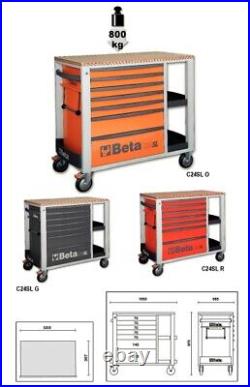 C24 SL/G Beta Mobile Roller Cabinet With Seven Drawers And Side Tops