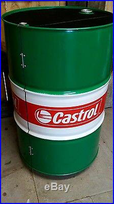 Castrol oil drum CABINET, garage, man cave, Furniture, roller tool chest, Bar
