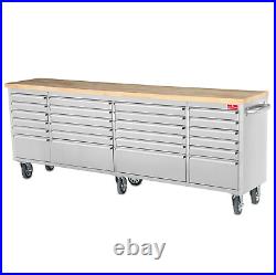 Crytec 96 Tool Cabinet Stainless Steel Drawers Wooden Roll Cab Chest Unit Box