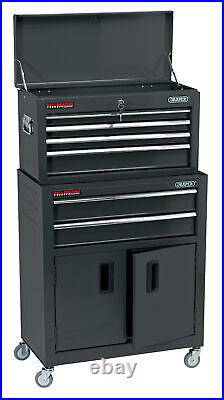 DRAPER Combined Roller Cabinet and Tool Chest, 6 Drawer, 24, Black 19572