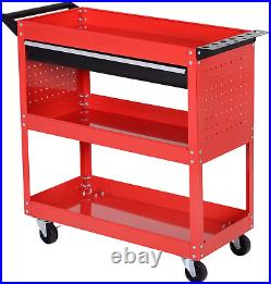 DURHAND 3-Tier Tool Trolley Cart Storage Shelf Roller Cabinet DIY Box Garage Wor