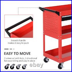 DURHAND 3-tier Tool Trolley Cart Roller Cabinet Garage Workshop with Drawer