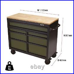 Draper 08221 BUNKER Workbench Roller Tool Cabinet 7 Drawer 41 Green