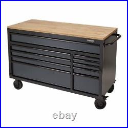 Draper 08227 BUNKER Workbench Roller Tool Cabinet, 10 Drawer, 56, Grey
