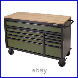 Draper 08236 BUNKER Workbench Roller Tool Cabinet 10 Drawer 56 Green