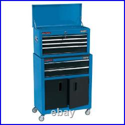 Draper 19563 Combined Roller Cabinet and Tool Chest, 6 Drawer, 24, Blue FREE Sc