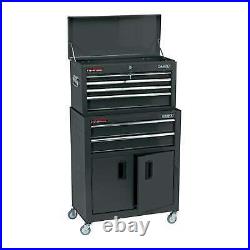 Draper 24 Combined Roller cabinet And Tool Chest With 6 Drawers Black
