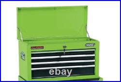 Draper 6 Drawer Green Metal Tool Chest Ball Bearing Rollers Storage Cabinet Box